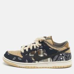 Pre Owned Nike x Sacai Multicolor Canvas and Denim Scott SB Dunk Low Top Sneakers Size 44.5