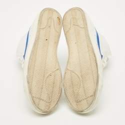 Pre Owned حذاء رياضي نايكي x ساكاي بليرز جلد أبيض ومخمل هربان 77 عتيق برقبة عالية مقاس 45