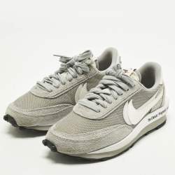 مملوكة مسبقًا Nike x Sacai LD Waffle SF Fragment Grey Size 42.5 Grey Suede and Mesh Low Top Sneakers