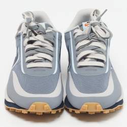 Pre Owned Nike x Sacai LD Waffle Kiss of Death 2 Size 45 Grey Mesh and Leather Low Top Sneakers