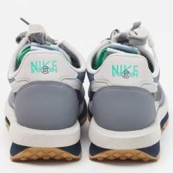 Pre Owned Nike x Sacai LD Waffle Kiss of Death 2 Size 45 Grey Mesh and Leather Low Top Sneakers