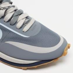 Pre Owned Nike x Sacai LD Waffle Kiss of Death 2 Size 45 Grey Mesh and Leather Low Top Sneakers