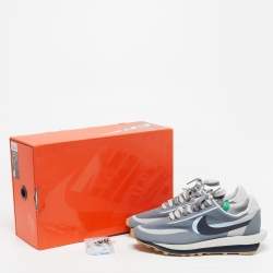 Pre Owned Nike x Sacai LD Waffle Kiss of Death 2 Size 45 Grey Mesh and Leather Low Top Sneakers