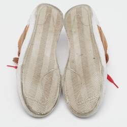 Pre Owned Nike x Sacai Blazer Size 44 Brown/Red Leather and Suede Lace Up Sneakers