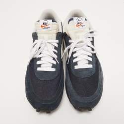 Nike x Sacai Navy Blue/White  Mesh And Suede Vaporwaffle Low Top Sneakers Size 46