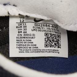 Nike x Sacai Navy Blue/White  Mesh And Suede Vaporwaffle Low Top Sneakers Size 46