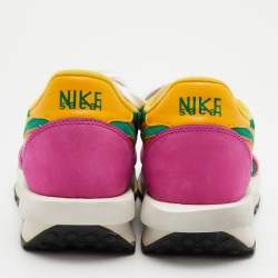 Nike x Sacai Navy Multicolor Mesh, Leather and Suede Vaporwaffle Low Top Sneakers Size 45