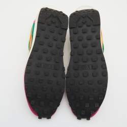 Nike x Sacai Navy Multicolor Mesh, Leather and Suede Vaporwaffle Low Top Sneakers Size 45