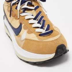 Nike x Sacai Tricolor Leather and Fabric VaporWaffle Sesame Blue Void Sneakers Size 42