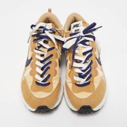 Nike x Sacai Tricolor Leather and Fabric VaporWaffle Sesame Blue Void Sneakers Size 42