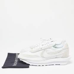 Nike x Sacai White Suede,Leather and Nylon LD Waffle Sneakers Size 46