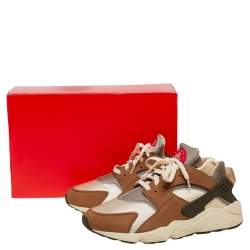  Nike Air Huarache Stussy Desert Oak Tan Suede And Fabric Low Top Sneakers Size 45.5