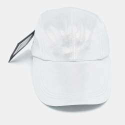 Norma Kamali Silver Lame Long Bill Baseball Cap One Size