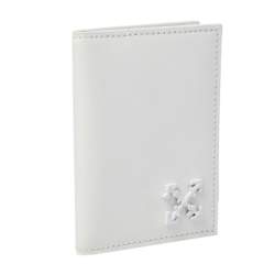 Pre Owned Off-White White Leather Arrow Card Holder