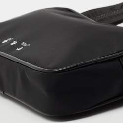 Pre Owned Off-White Black Nylon Logo Print Wristlet Clutch