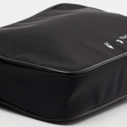 Pre Owned Off-White Black Nylon Logo Print Wristlet Clutch