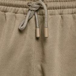 Off-White Khaki Green Cotton Knit Shorts S