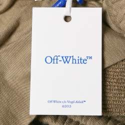 Off-White Khaki Green Cotton Knit Shorts S