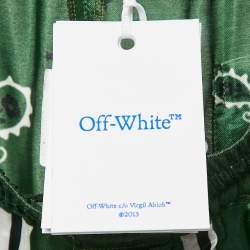 Off-White Green Bandana Print Satin Bermuda Shorts M