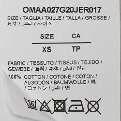 Off-White White Printed Cotton Knit Crew Neck T-Shirt XS