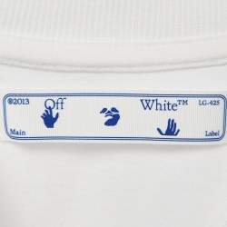 Off-White White Printed Cotton Knit Crew Neck T-Shirt XS