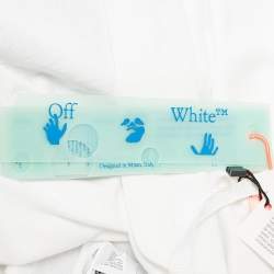 Off-White White Printed Cotton Knit Crew Neck T-Shirt XS