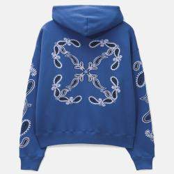 Pre Owned Off-White Blue Bandana Art Cotton Hoodie XS