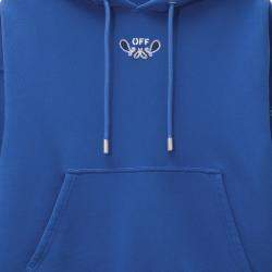 Pre Owned Off-White Blue Bandana Art Cotton Hoodie XS