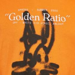 Pre Owned Off-White Orange Golden Ratio Cotton Long Sleeve T-Shirt M