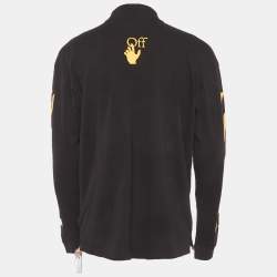 Pre Owned Off-White Black Caravaggio Painting Cotton Mock Neck Long Sleeve T-Shirt XS 