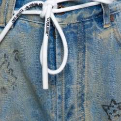 Off-White Blue Wizard Extreme Bleach Denim Relaxed Fit Jeans M