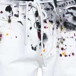 Pre Owned Off-White White Paint Splatter Denim Slim Fit Jeans M