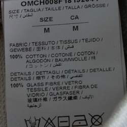 Pre Owned بنطلون رياضي أوف وايت مزخف كريستال قطن طلاء اسبراي رمادي M