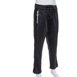 Pre Owned Off-White Black Knit Diagonal Brushed Stripe Detail Track Pants XL