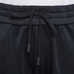 Pre Owned Off-White Black Knit Diagonal Brushed Stripe Detail Track Pants XL