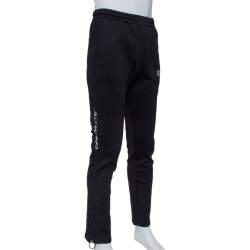 Pre Owned Off-White Black Knit Zipper Hem Detail Slim Fit Track Pants M