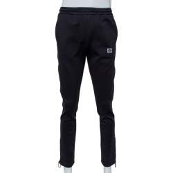 Pre Owned Off-White Black Knit Zipper Hem Detail Slim Fit Track Pants M