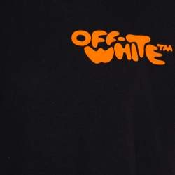 Pre Owned Off-White Black Cotton Bubble Font Print Crewneck T-Shirt XL