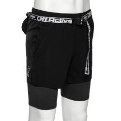 Off-White Black Synthetic Running Shorts M
