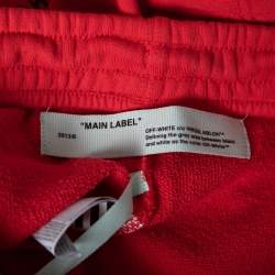 Pre Owned Off-White Red Cotton Mona Lisa Print Shorts M