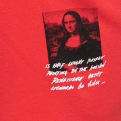 Pre Owned Off-White Red Cotton Mona Lisa Print Shorts M