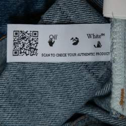 Pre Owned Off-White Blue Paint Splattered Denim Jeans L Waist 34"