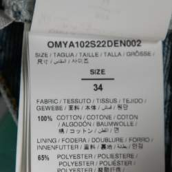 Pre Owned Off-White Blue Paint Splattered Denim Jeans L Waist 34"