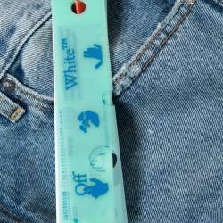 Pre Owned Off-White Blue Paint Splattered Denim Jeans L Waist 34"