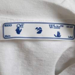 Off-White White Hands Off Logo Print Cotton Crew Neck T-Shirt M