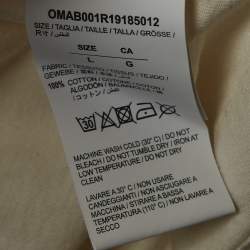 Pre Owned Off-White White Printed Cotton Long Sleeve T-Shirt L