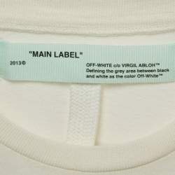 Pre Owned Off-White White Printed Cotton Long Sleeve T-Shirt L