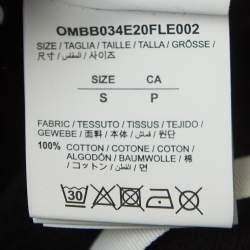 Off-White Black Logo Print Cotton Knit Hoodie S