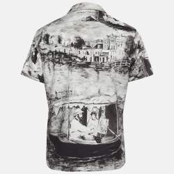 Off-White Grey Printed Cotton Buttoned Up Shirt XS