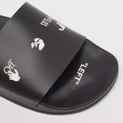 Off-White Black Rubber Logo Pool Slides Size 41